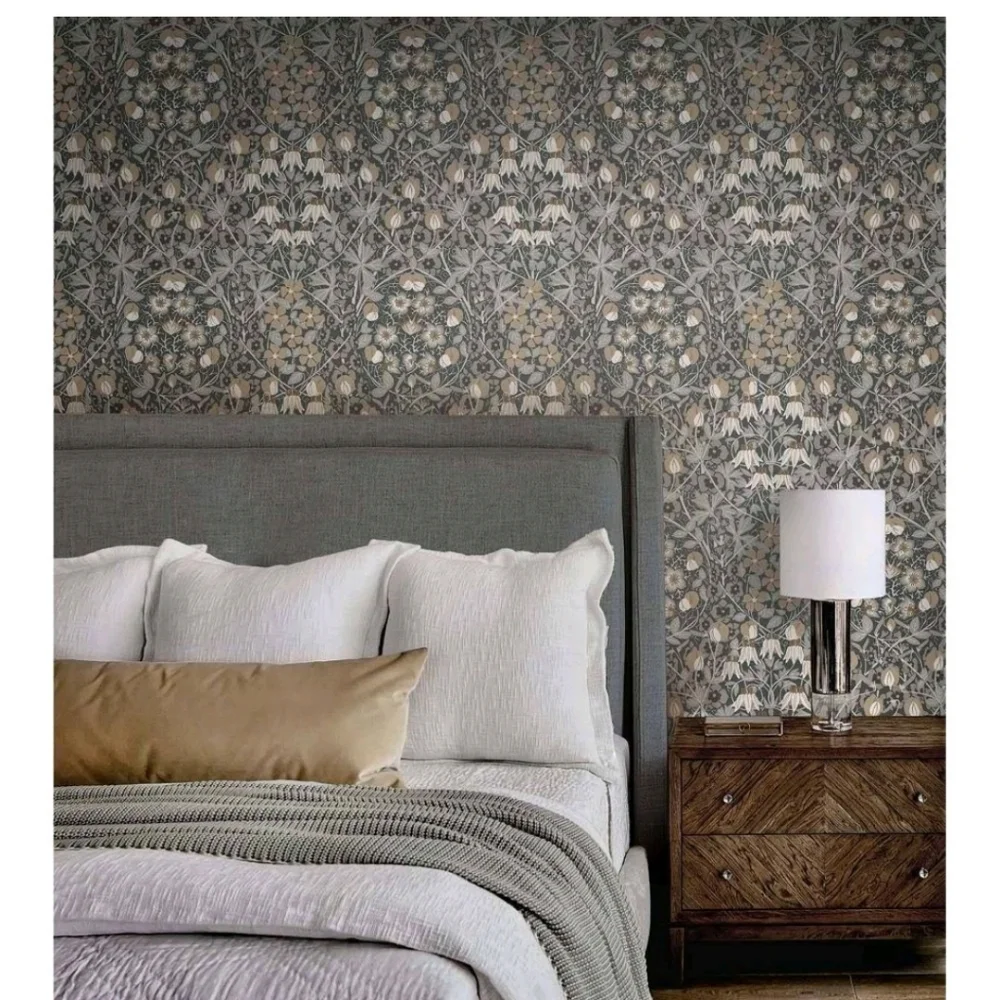 NextWall Tulip Garden Peel and Stick Wallpaper: Vintage Floral, Repositionable,